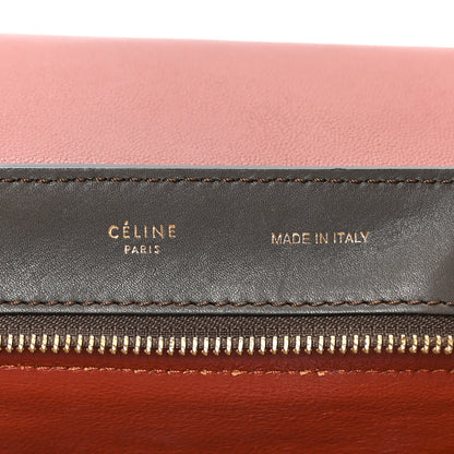 Celine Calfskin Suede Medium Tri-Color Trapeze Terracotta 6 of 11
