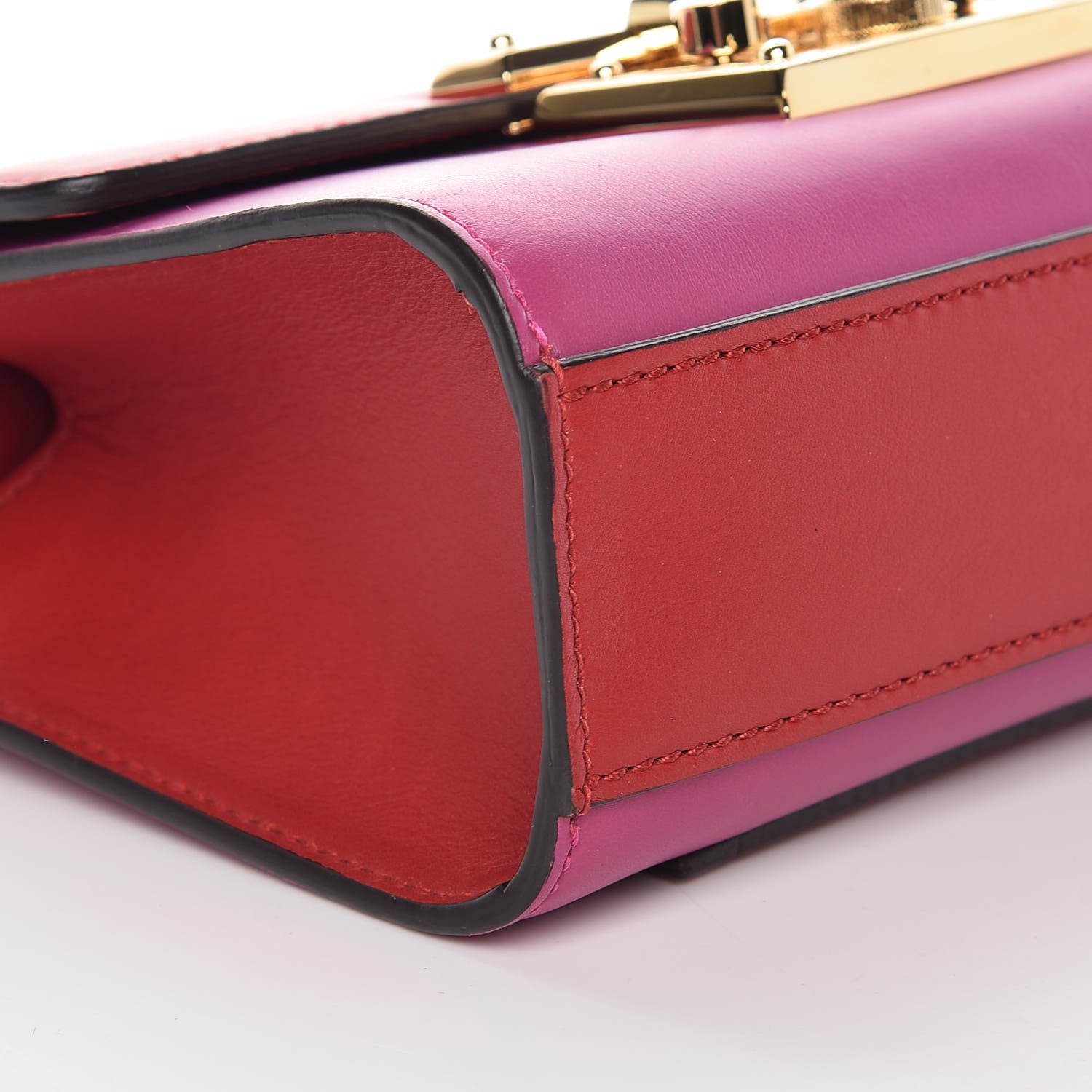 Gucci Calfskin Small Padlock Shoulder Bag New Rosette Hibiscus Red 8 of 9
