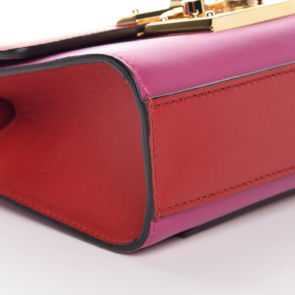 Gucci Calfskin Small Padlock Shoulder Bag New Rosette Hibiscus Red 8 of 9