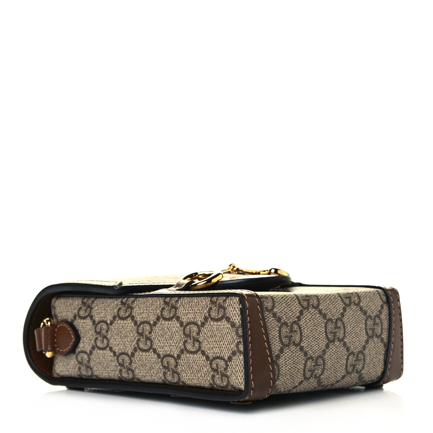 Gucci GG Supreme Monogram Mini Horsebit 1955 Crossbody Bag Beige Brown Sugar 4 of 8