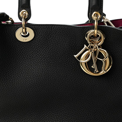Christian Dior Bullcalf Medium Diorissimo Tote Black Rose Indien 8 of 10