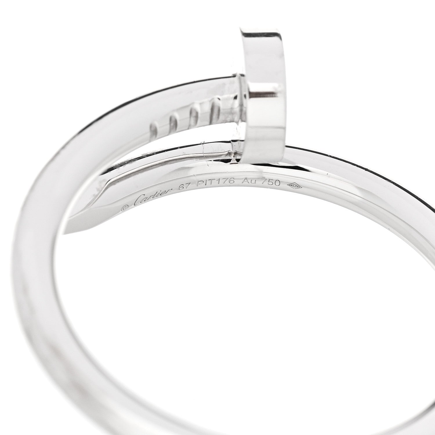 Cartier 18K White Gold Juste Un Clou Ring 67 11.75 5 of 6