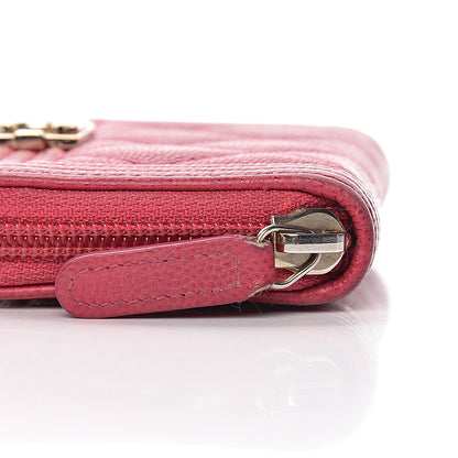 Chanel Caviar Quilted Boy Zip Around Coin Purse Wallet Fuchsia 12 of 12
