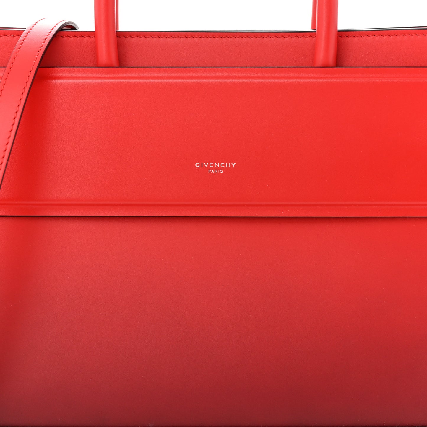 Smooth Calfskin Small Degrade Horizon Satchel Red Black