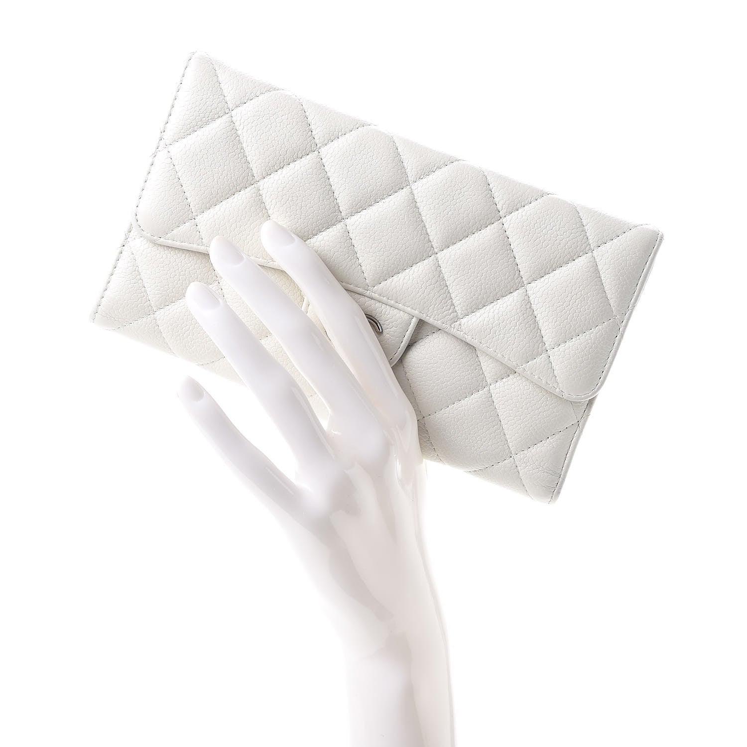 Chanel Caviar Quilted Large Flap Wallet White 2 of 14