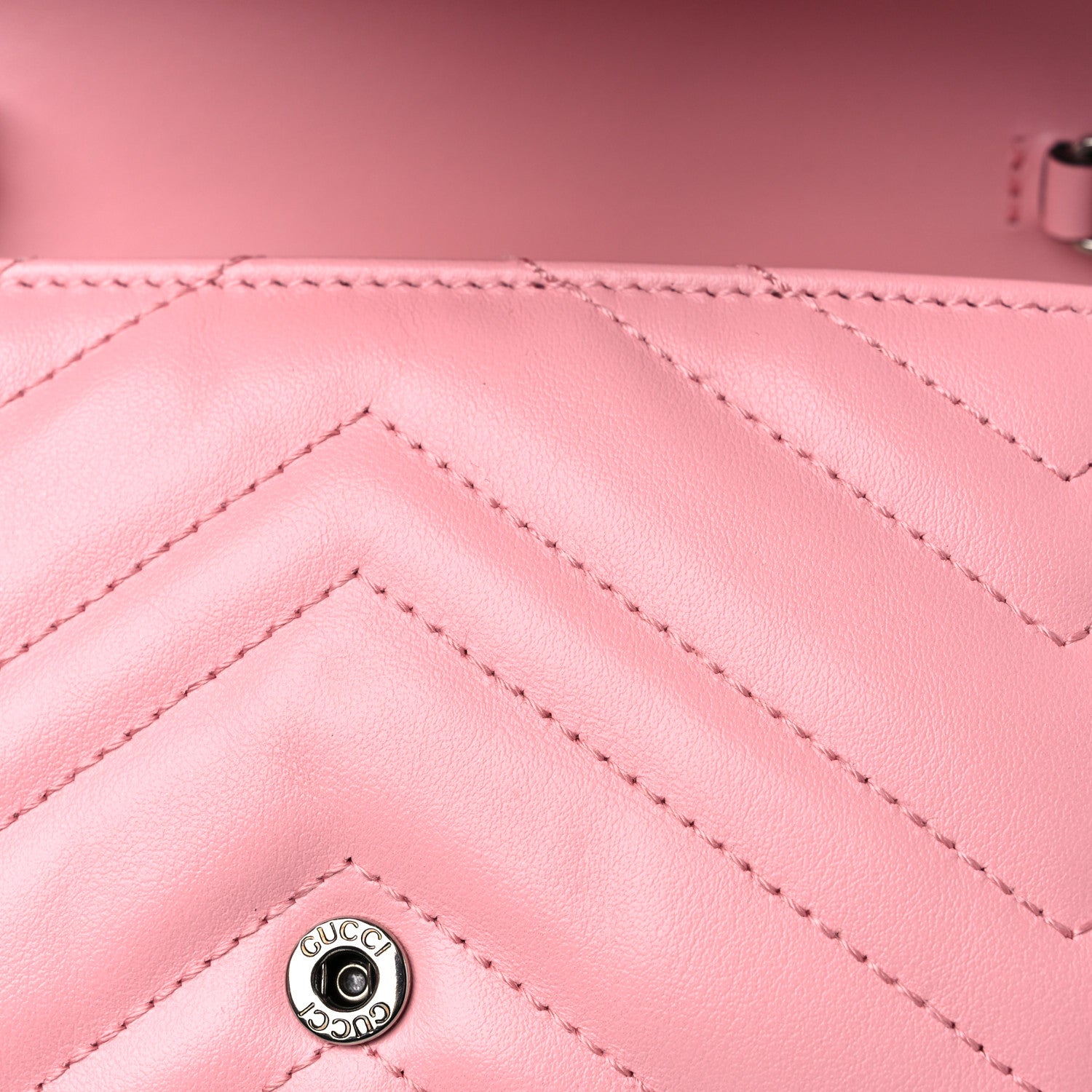Gucci Calfskin Matelasse Super Mini GG Marmont Shoulder Bag Wild Rose 10 of 10