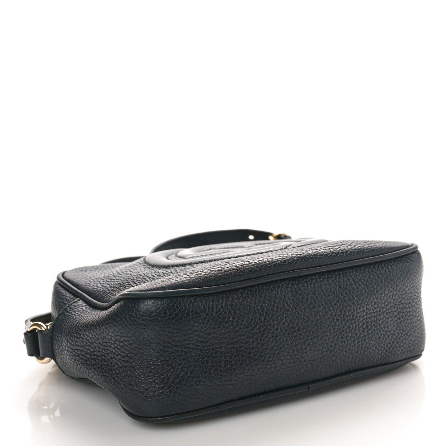 Pebbled Calfskin Small Soho Disco Bag Black