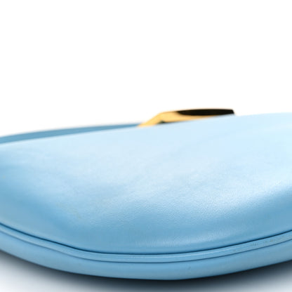 Fendi Vitello Grace Suede Small Croissant Hobo Cyber Blue 10 of 11