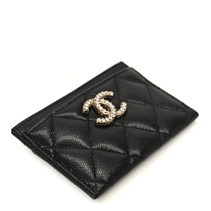 Chanel Caviar Quilted Crystal Card Holder Black 4 of 10