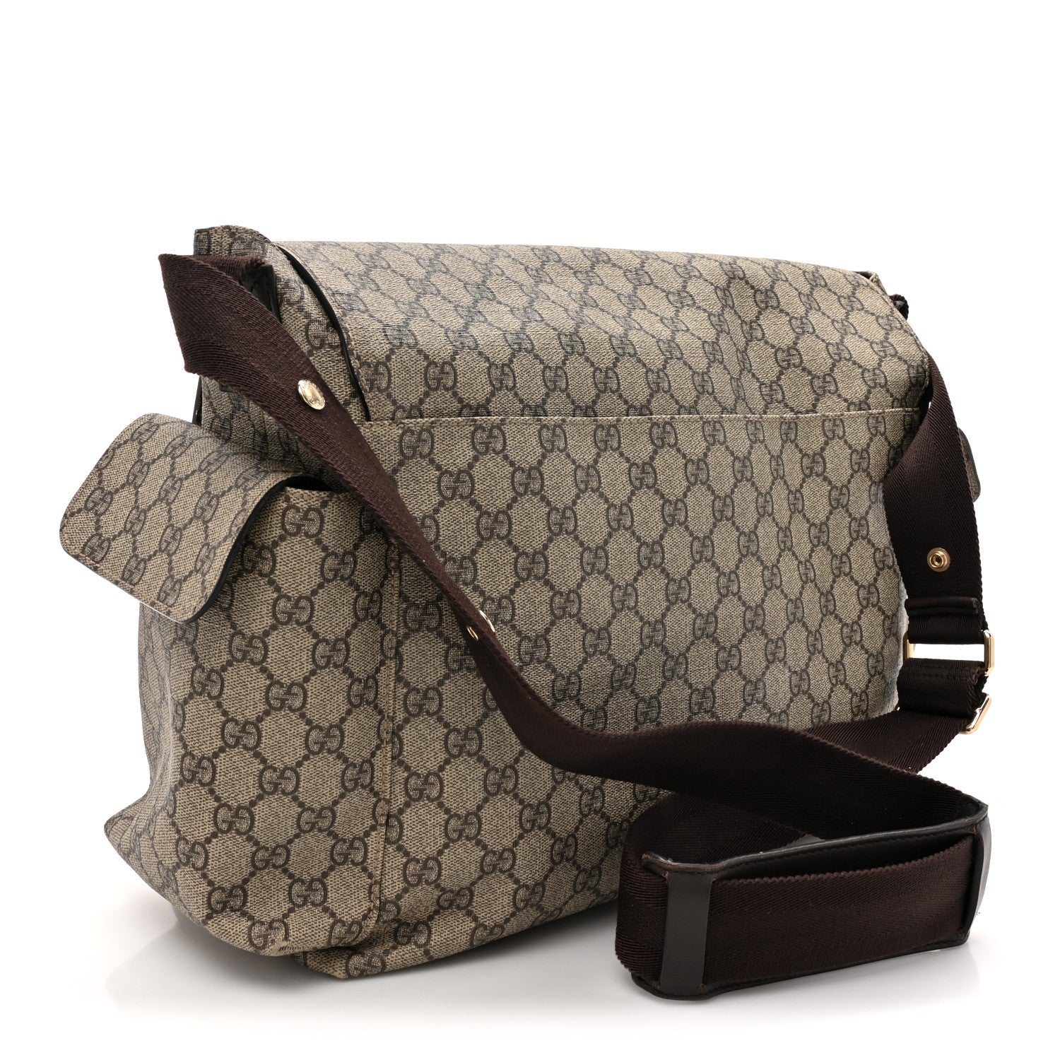 Gucci GG Plus Monogram Messenger Diaper Bag Dark Brown 4 of 20