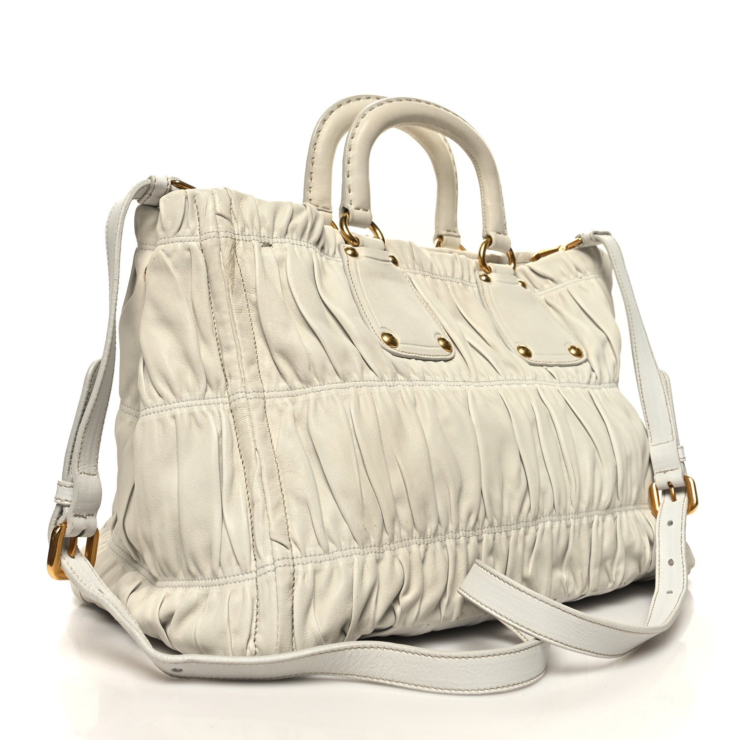 Prada Nappa Gaufre Tote White 3 of 14