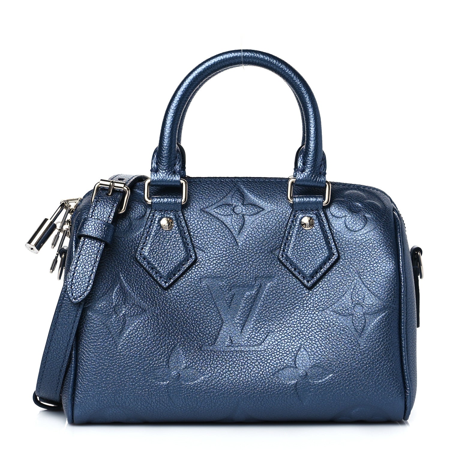 Louis Vuitton Metallic Empreinte Monogram Giant Speedy Bandouliere 20 Navy Nacre 1 of 10