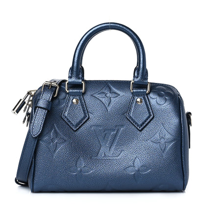 Louis Vuitton Metallic Empreinte Monogram Giant Speedy Bandouliere 20 Navy Nacre 1 of 10