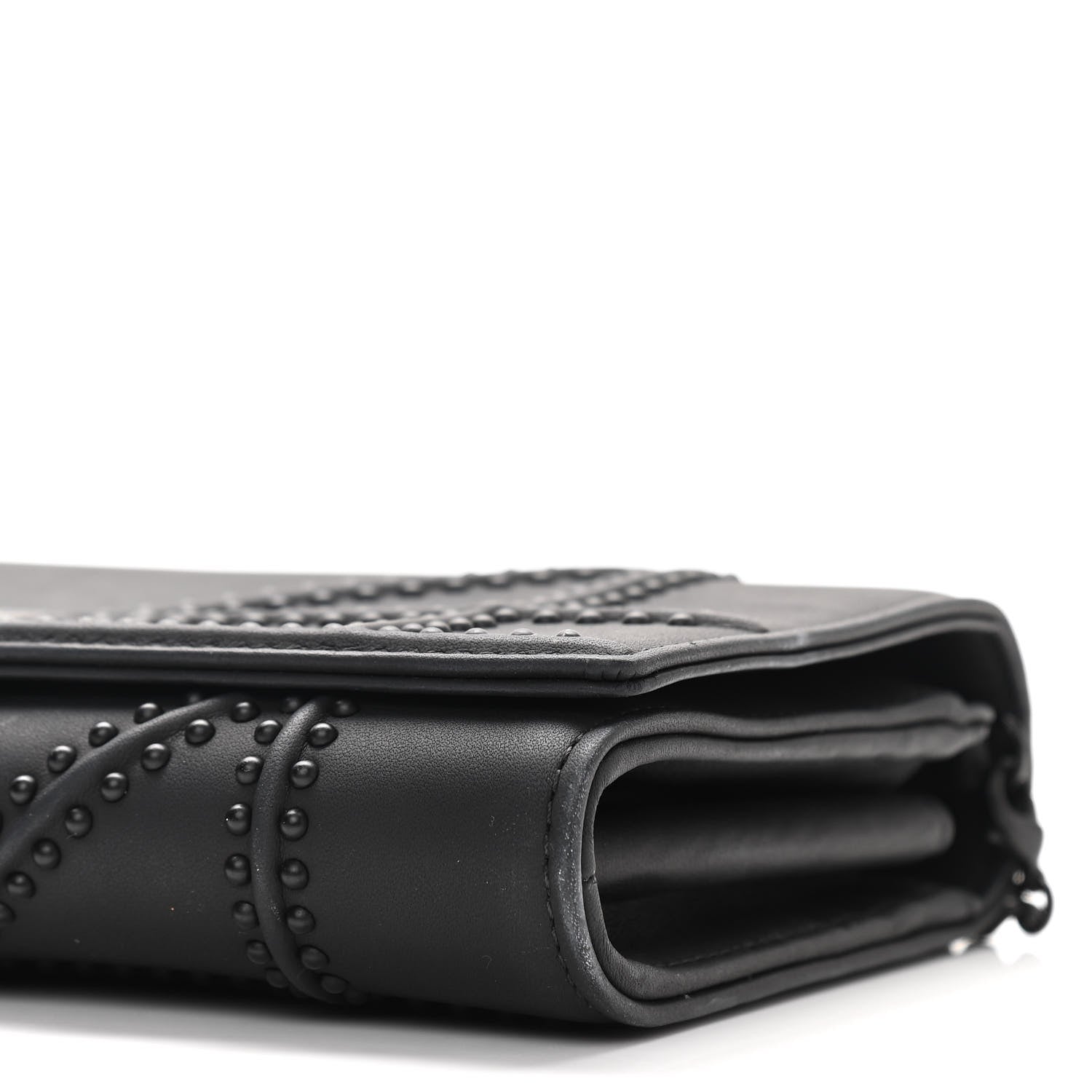 Christian Dior Ultra Matte Calfskin Studded Diorama Croisiere Chain Wallet Black 6 of 9