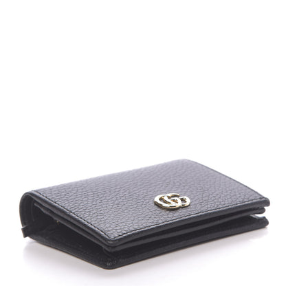 Gucci Pebbled Calfskin GG Marmont Card Case Black 4 of 7
