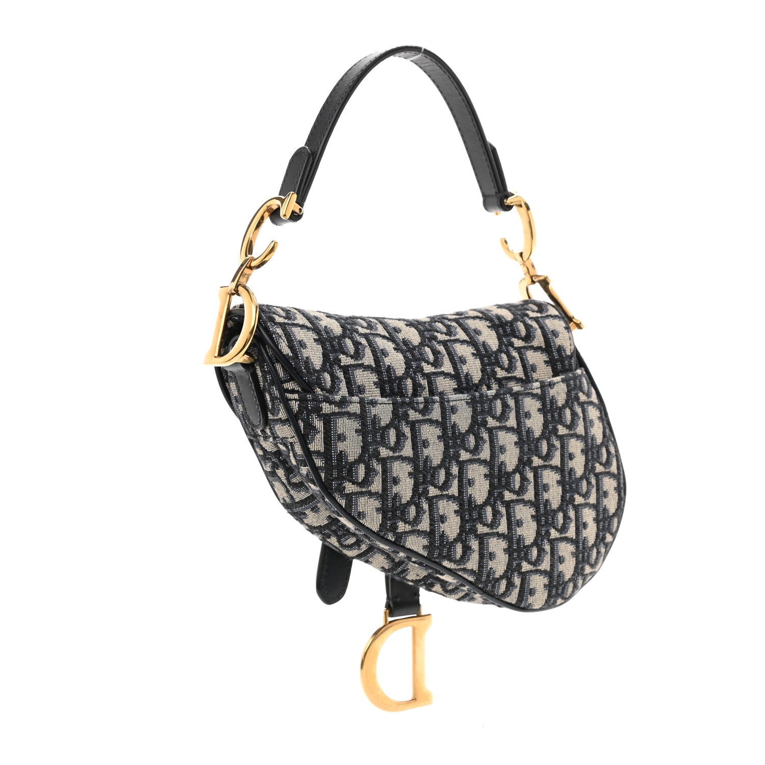 Christian Dior Oblique Mini Saddle Bag Blue 4 of 17
