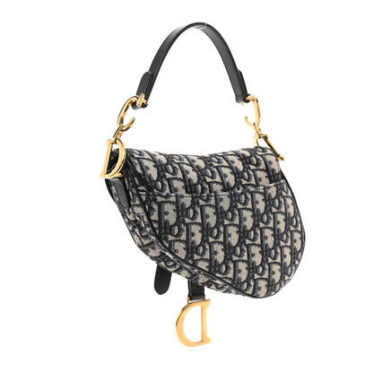 Christian Dior Oblique Mini Saddle Bag Blue 4 of 17