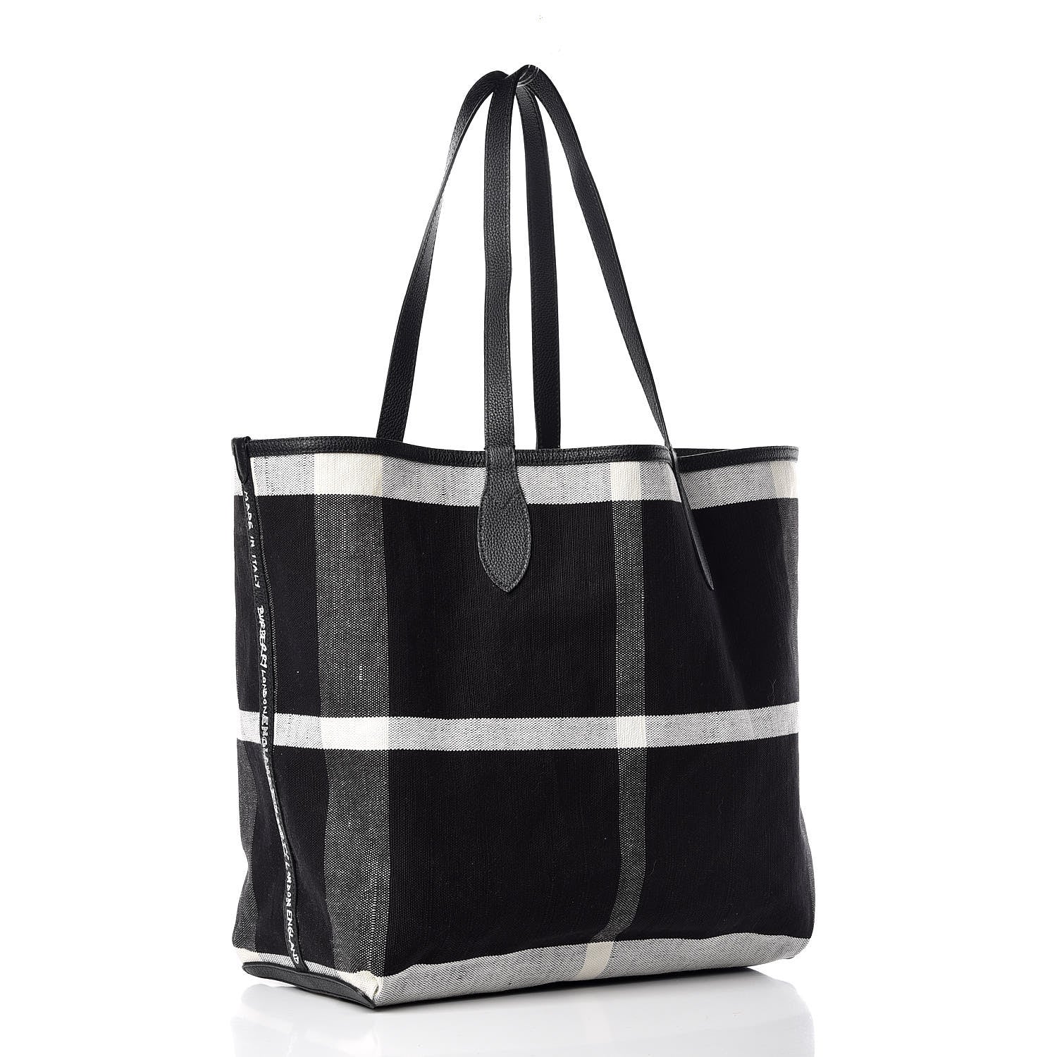 Burberry Coated Canvas Mega Check Sketchbook Medium Reversible Doodle Tote Black 5 of 13