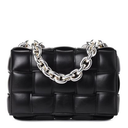 Bottega Veneta Lambskin Maxi Intreccio Padded Chain Cassette Crossbody Bag Black 1 of 4
