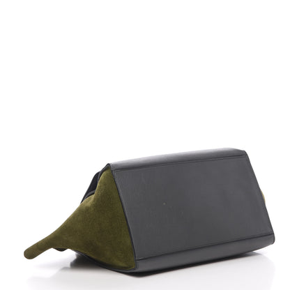 Celine Calfskin Suede Medium Tri-Color Trapeze Navy 5 of 20