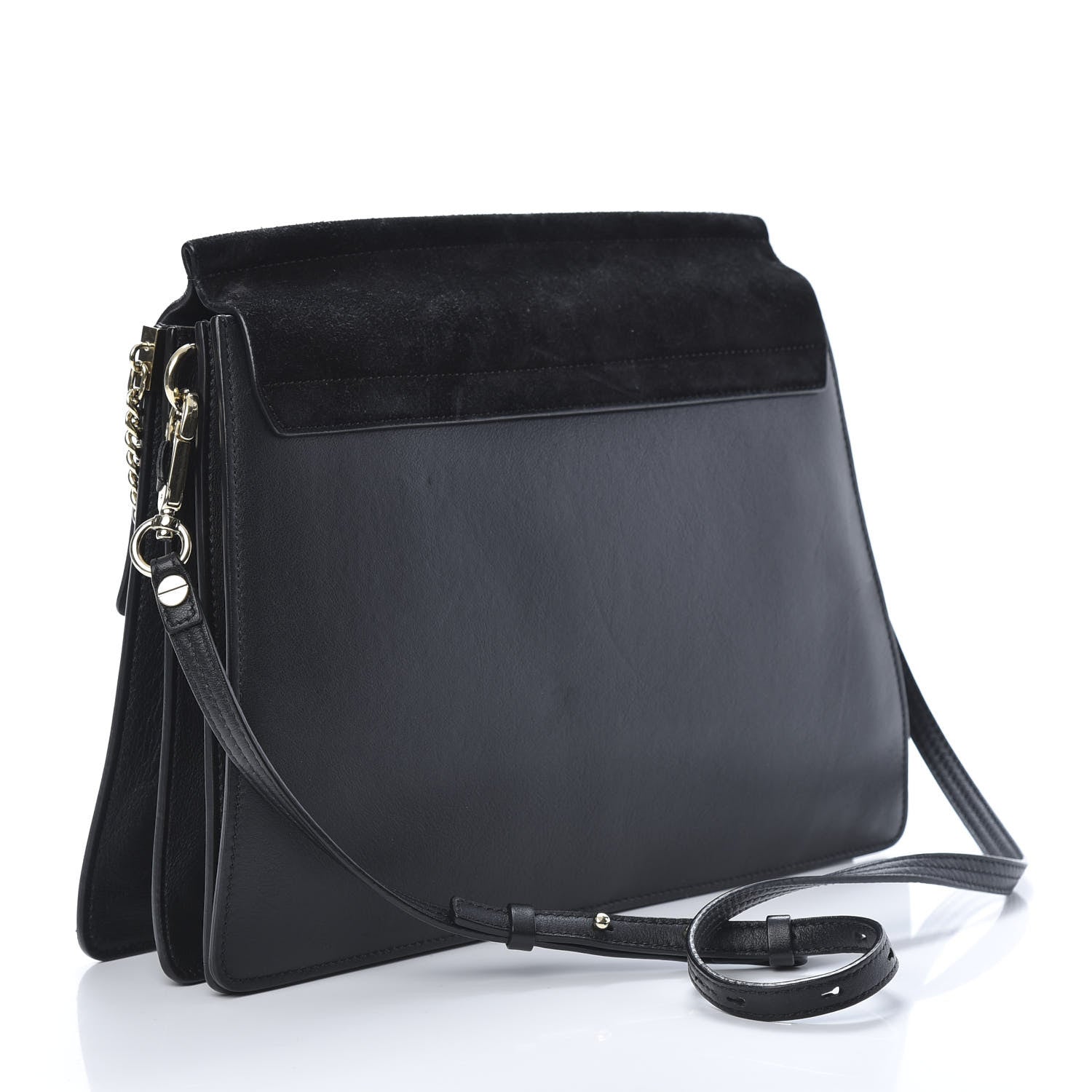 Chloe Suede Calfskin Medium Faye Shoulder Bag Black 3 of 14