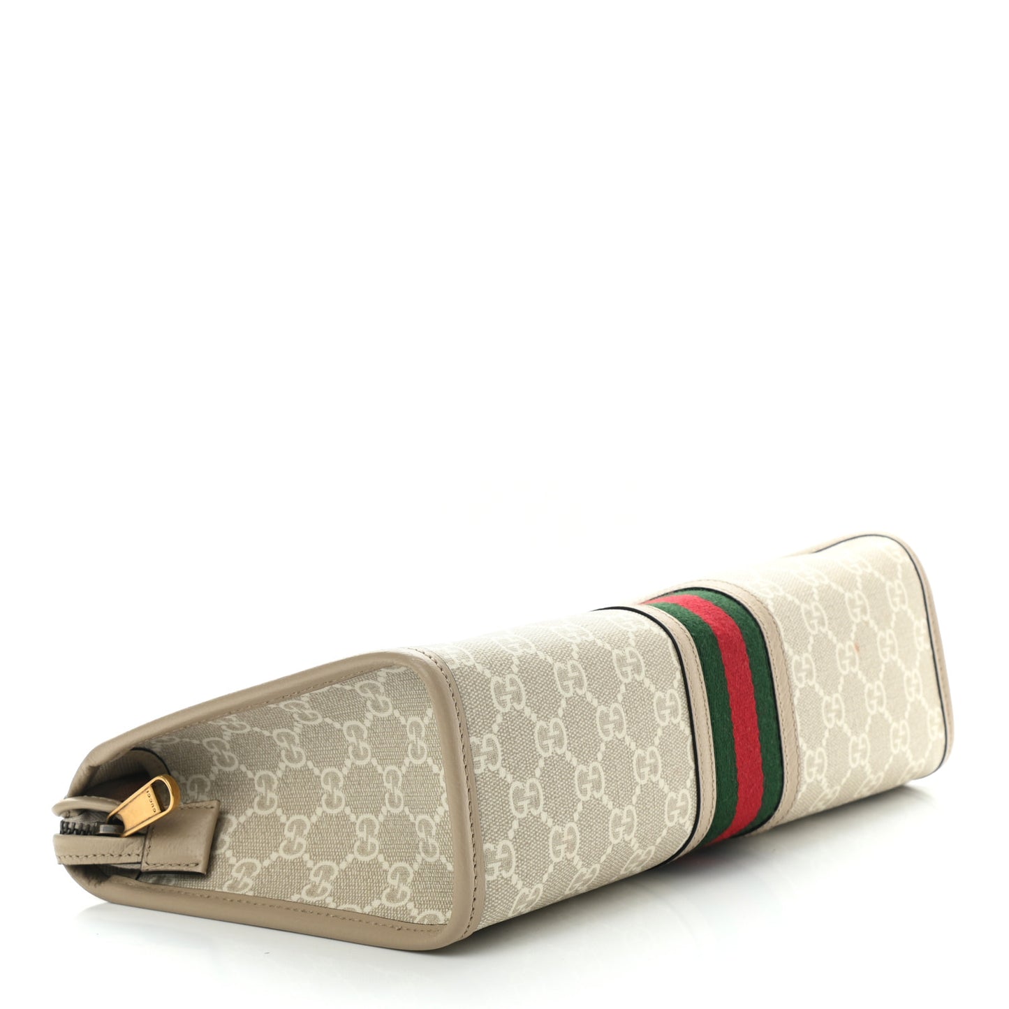 GG Supreme Monogram Web Toiletry Case Beige White