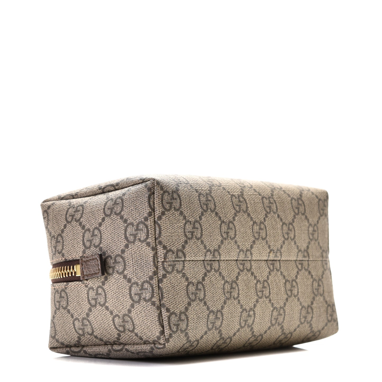 Soft GG Supreme Monogram Calfskin Medium Ophidia Cosmetic Case Beige Ebony New Acero