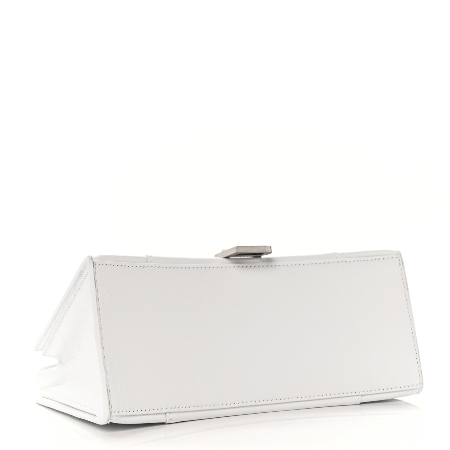 Grained Calfskin XS Hourglass East West Tote White