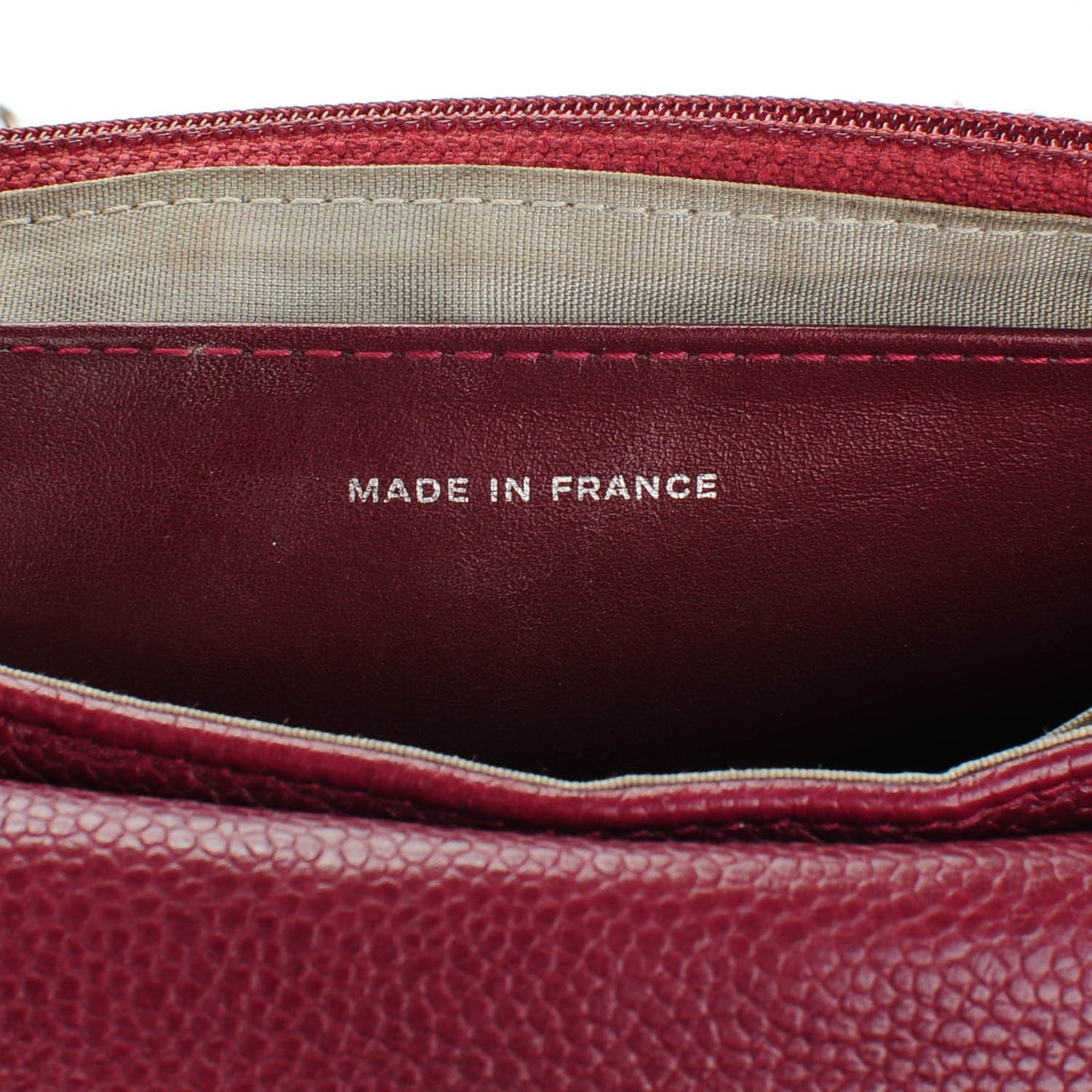 Caviar Half Moon Wallet On Chain WOC Dark Red