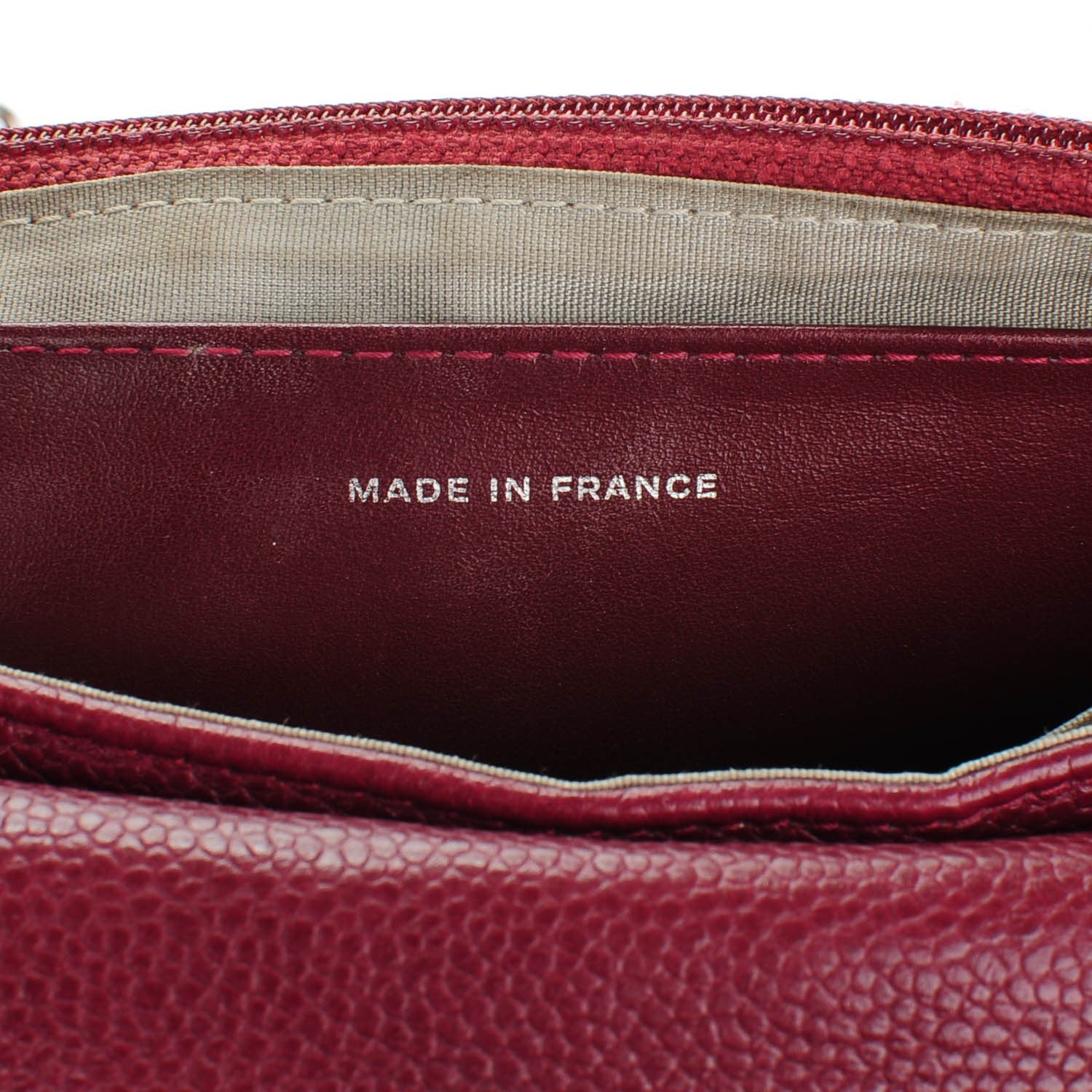 Chanel Caviar Half Moon Wallet On Chain WOC Dark Red 7 of 8