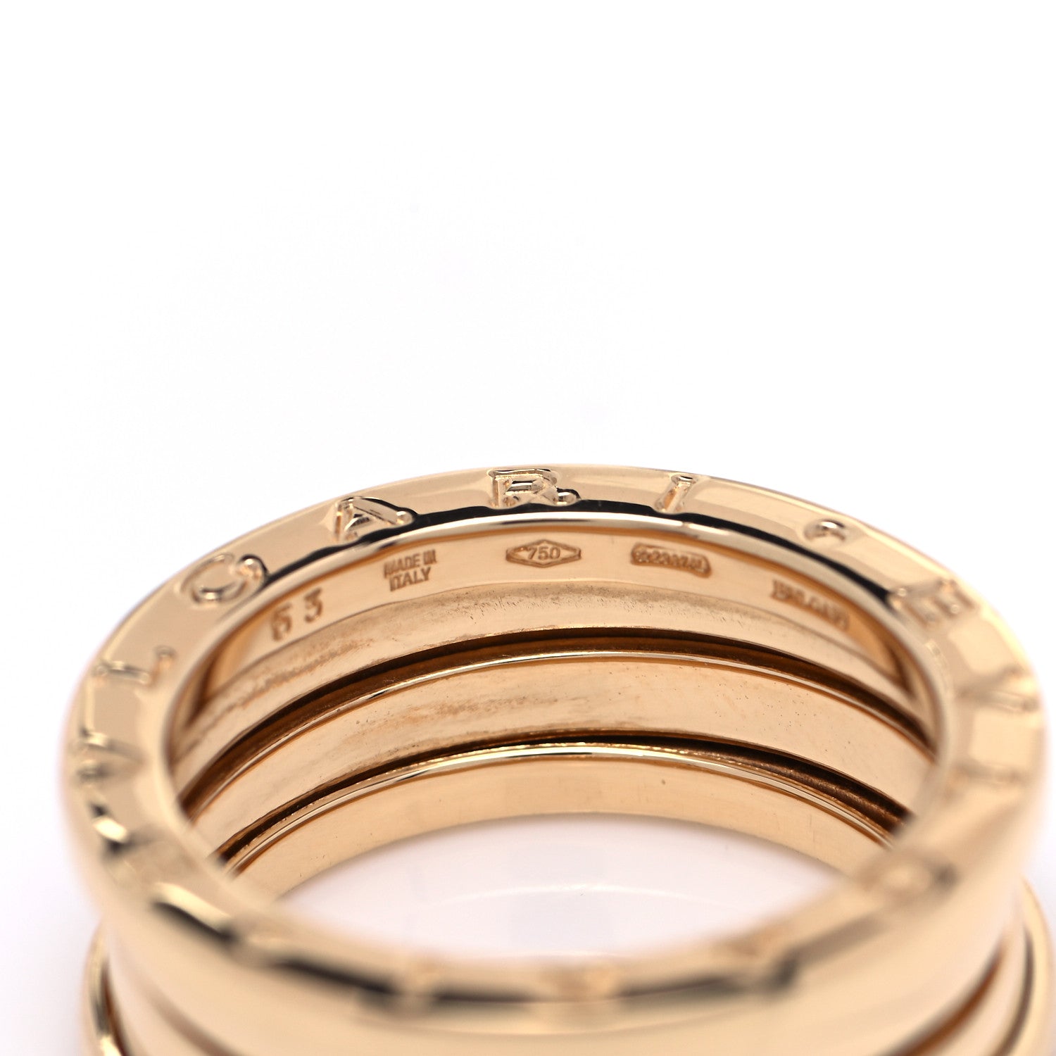 Bulgari 18K Yellow Gold B.Zero1 Three-Band Ring 53 6.25 8 of 10