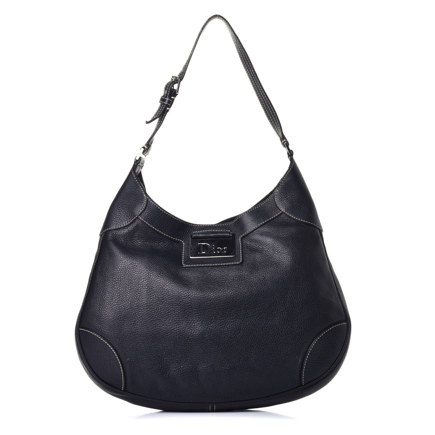 Christian Dior Calfskin Diorissimo Hobo Navy 1 of 10