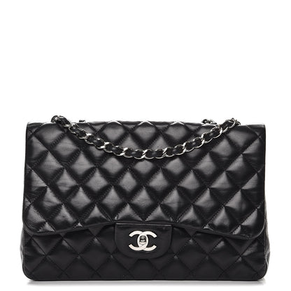 Chanel Lambskin Quilted Jumbo Single Flap Black 1 of 12