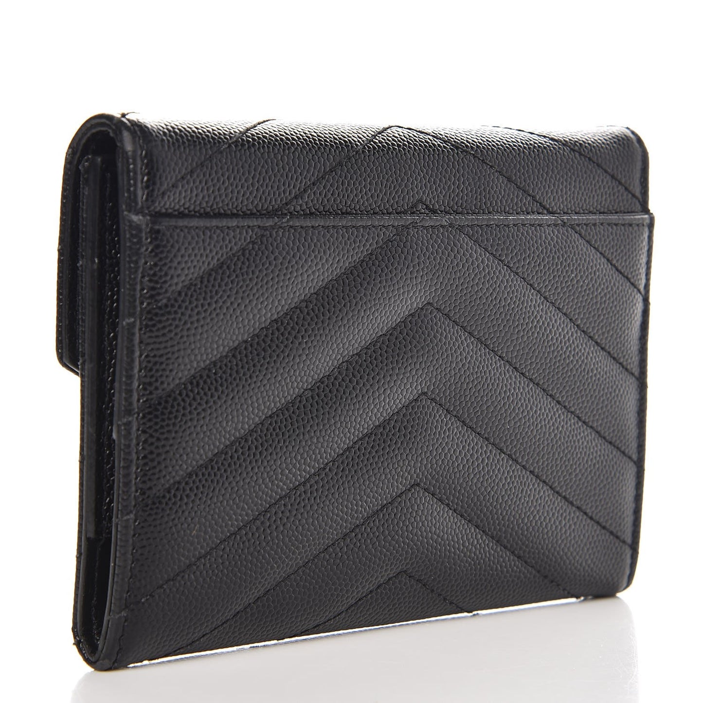 Grain De Poudre Matelasse Chevron Small Monogram Passport Case Black
