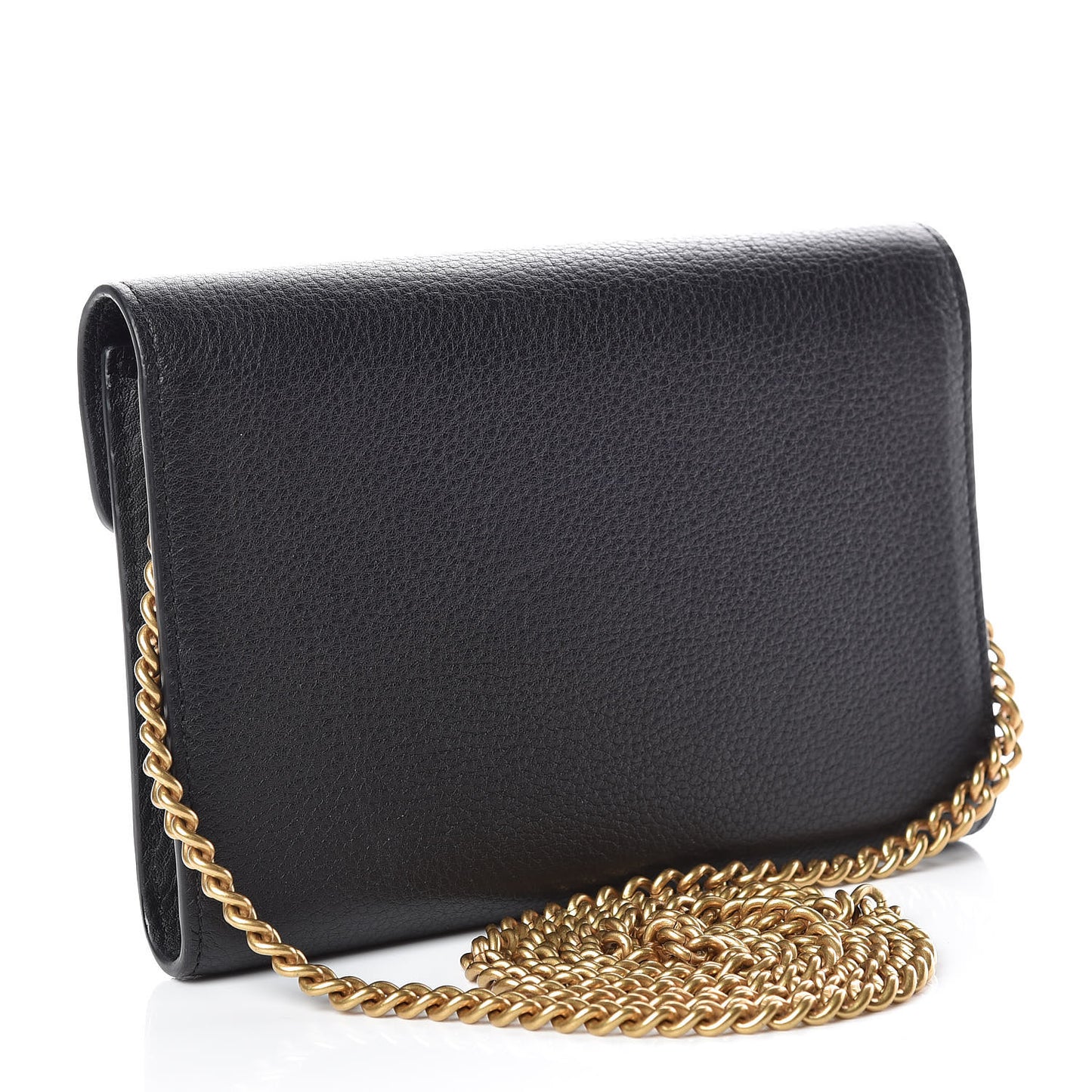 Calfskin GG Marmont Chain Wallet Black
