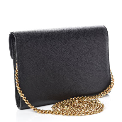 Gucci Calfskin GG Marmont Chain Wallet Black 3 of 9