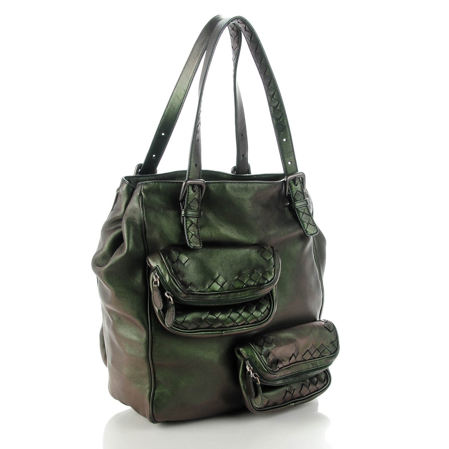 Iridescent Scarabee Pocket Tote Green