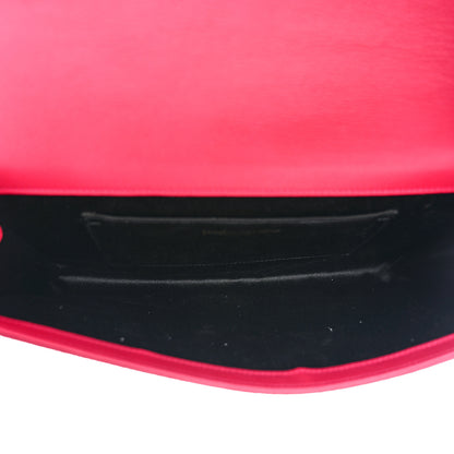 Saint Laurent Calfskin Monogram Large Belle De Jour Clutch Lipstick Fuchsia 5 of 9