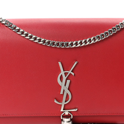 Saint Laurent Grain De Poudre Medium Classic Monogram Kate Tassel Satchel Rouge Eros 8 of 10