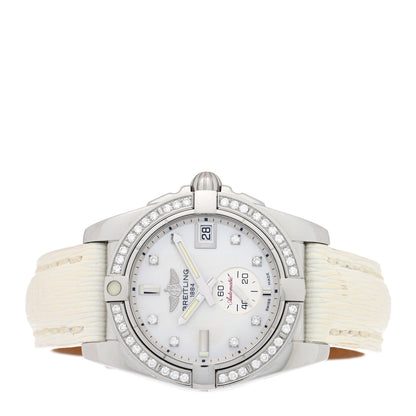 Breitling Stainless Steel Calfskin Diamond Mother of Pearl 36mm Galactic Automatic Watch A37330 2 of 5