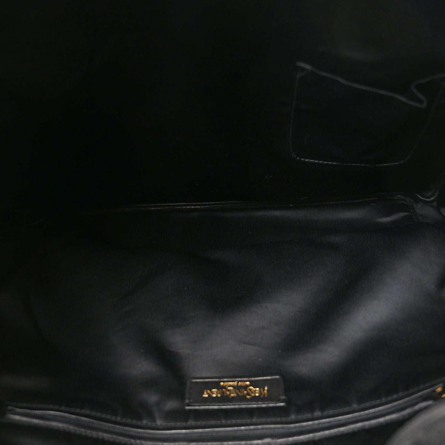 Textured Patent Y-Mail Tote Black
