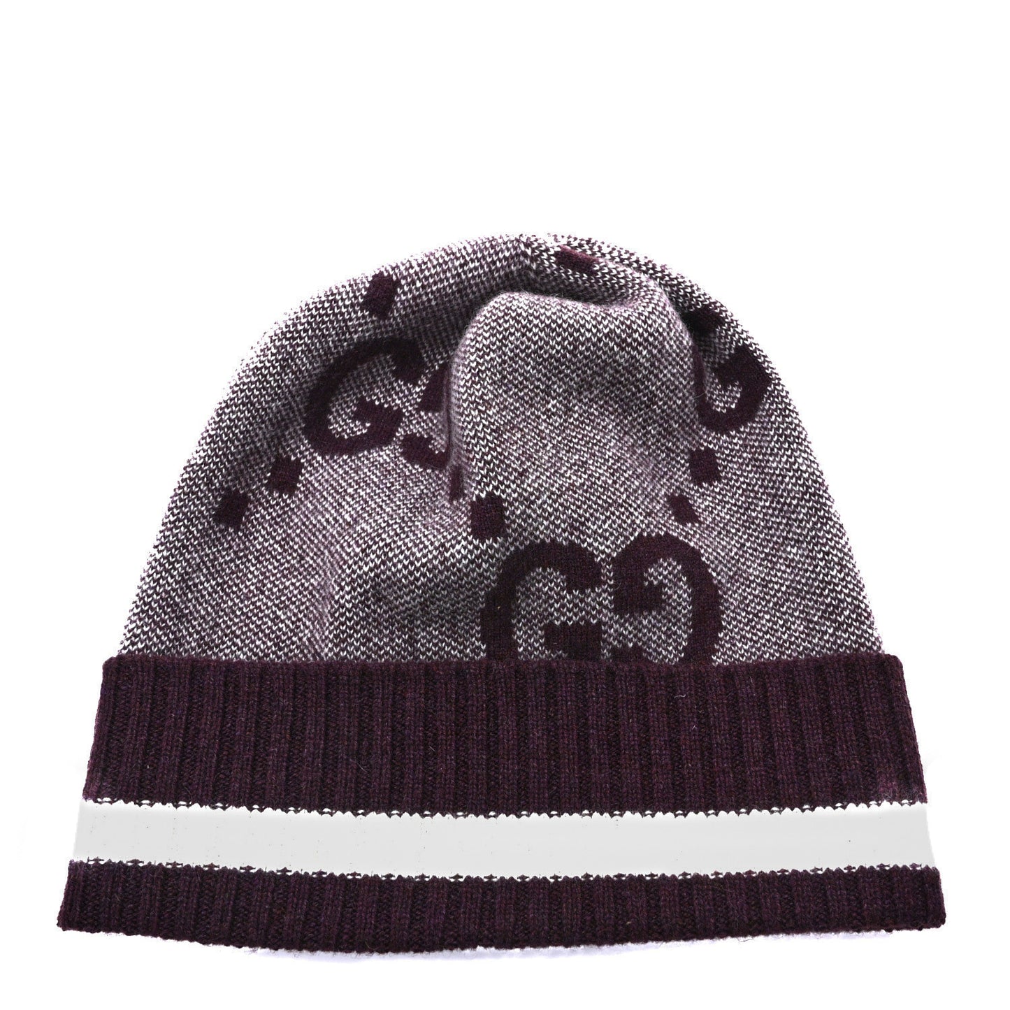 Cashmere Jacquard Monogram Jumbo GG Canvy Hat Beanie Hat M Lipstick Rose Ivory