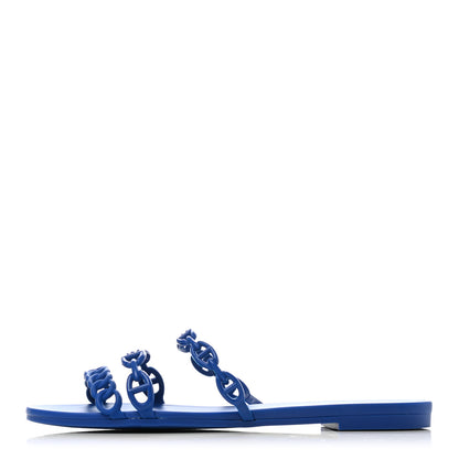 Hermes Rubber Chaine d'Ancre Rivage Sandals 39 Bleu Smalt 1 of 7