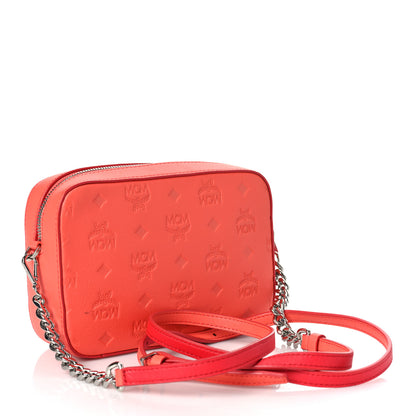 MCM Calfskin Ottomar Monogram Klara Crossbody Bag Hot Coral 3 of 8