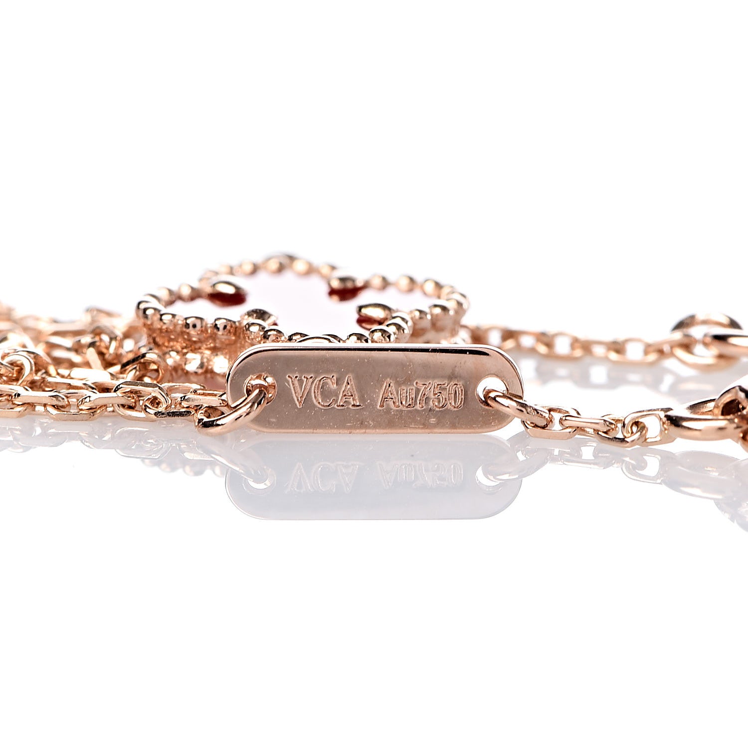 Van Cleef & Arpels 18K Rose Gold Carnelian Sweet Alhambra Bracelet 5 of 7