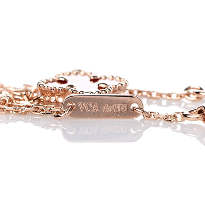 Van Cleef & Arpels 18K Rose Gold Carnelian Sweet Alhambra Bracelet 5 of 7