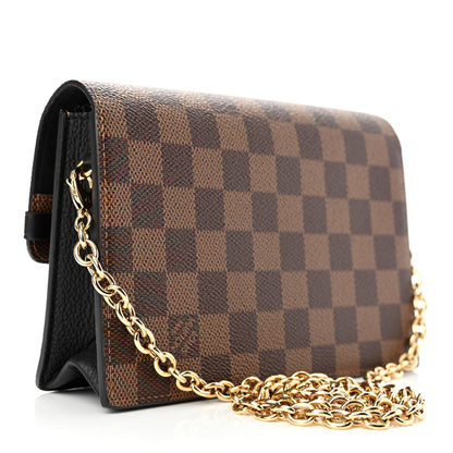 Louis Vuitton Damier Ebene Vavin Chain Wallet Black 3 of 12