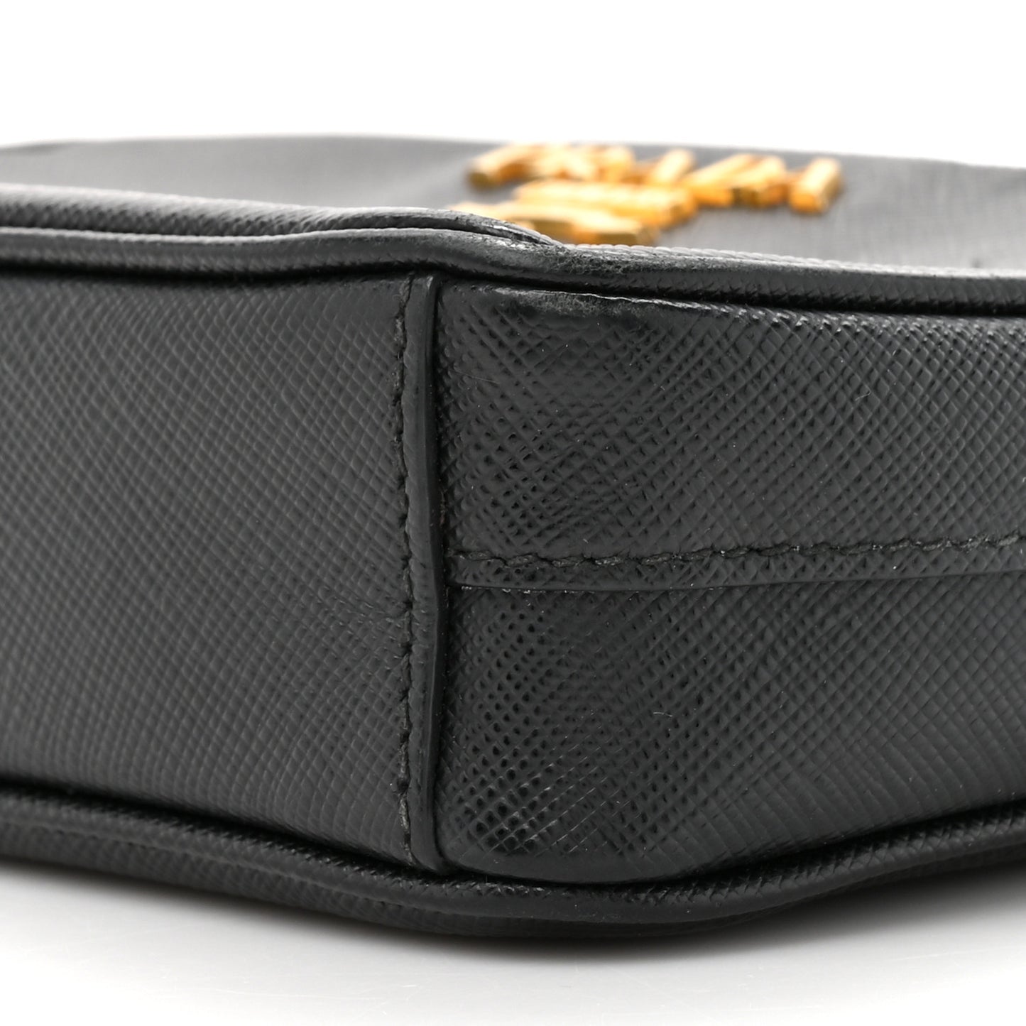 Saffiano Mini Camera Crossbody Bag Black
