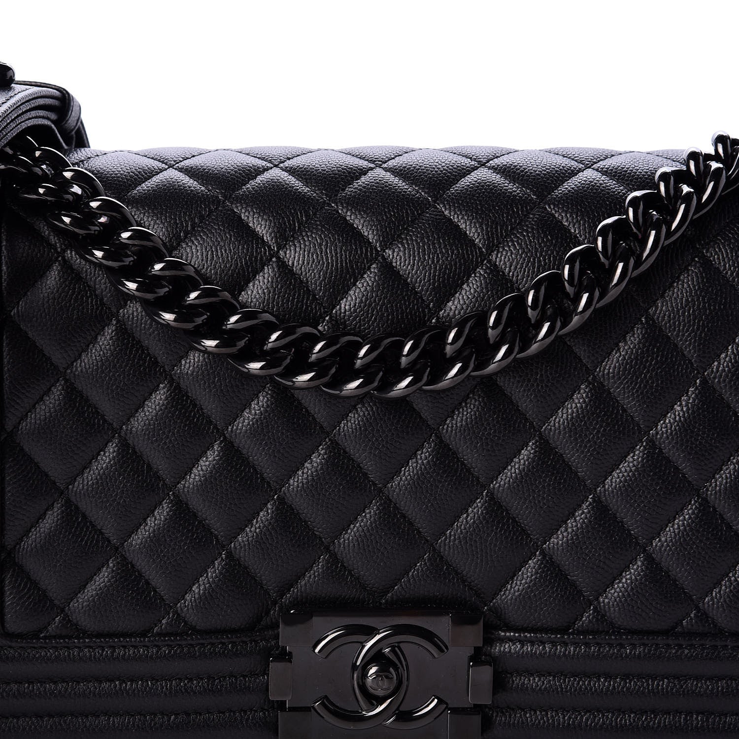 Chanel Caviar Quilted Medium Boy Flap So Black 11 of 12