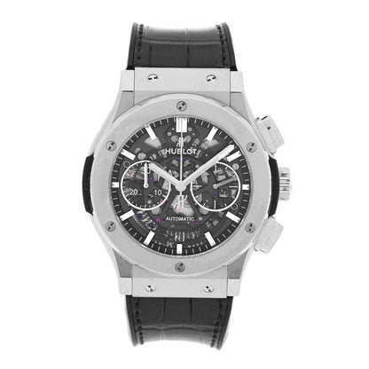 Hublot Titanium Alligator 45mm Classic Fusion Aerofusion Chronograph Automatic Watch Black 525.NX.0170.LR 1 of 4